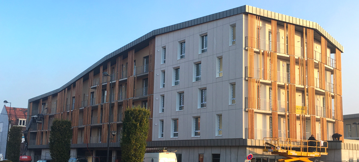 Travaux de couverture de bâtiment en membrane Evalonbardage - 60 logements, Roubaix / Bardage zinc